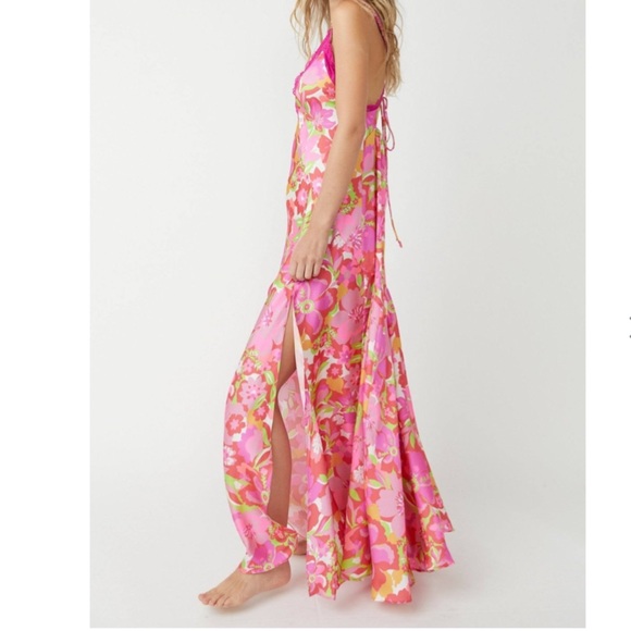 Super rare Free People all in Blooms maxi dress /slip - Picture 1 of 10